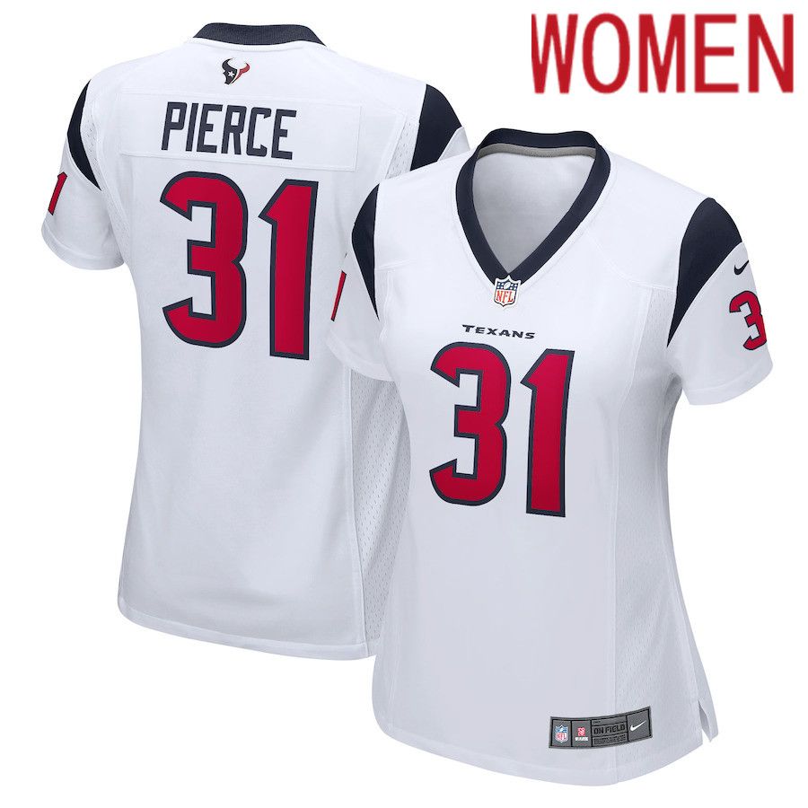 Women Houston Texans #31 Dameon Pierce Nike White Game Player NFL Jersey